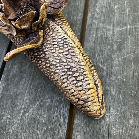 Studio Pottery Floral 3D Wall Pocket Signed by Artist Wall Art Textured Unique - Picture 3 of 12